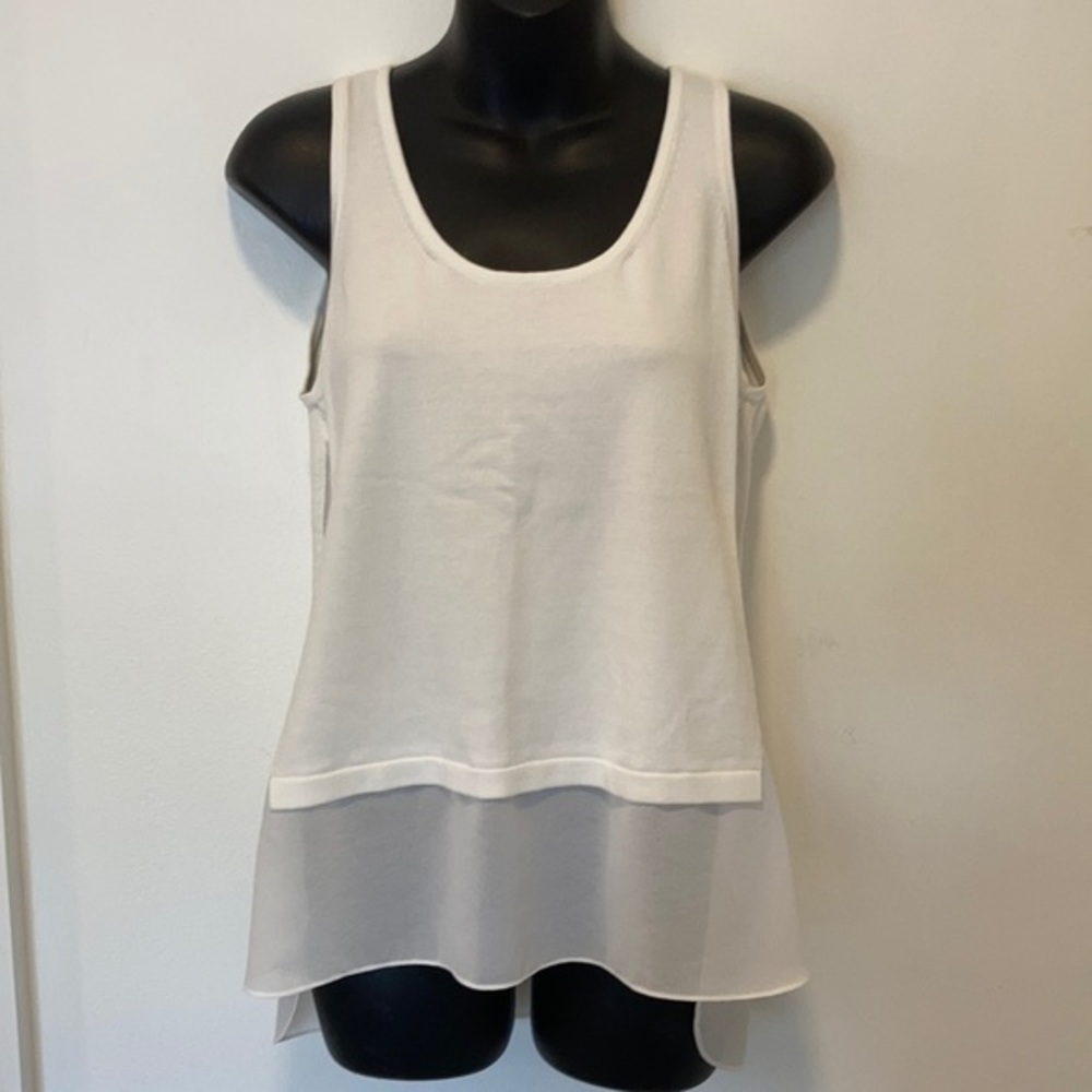Artelier by Nicole Miller Cream Sleeveless Top Sm